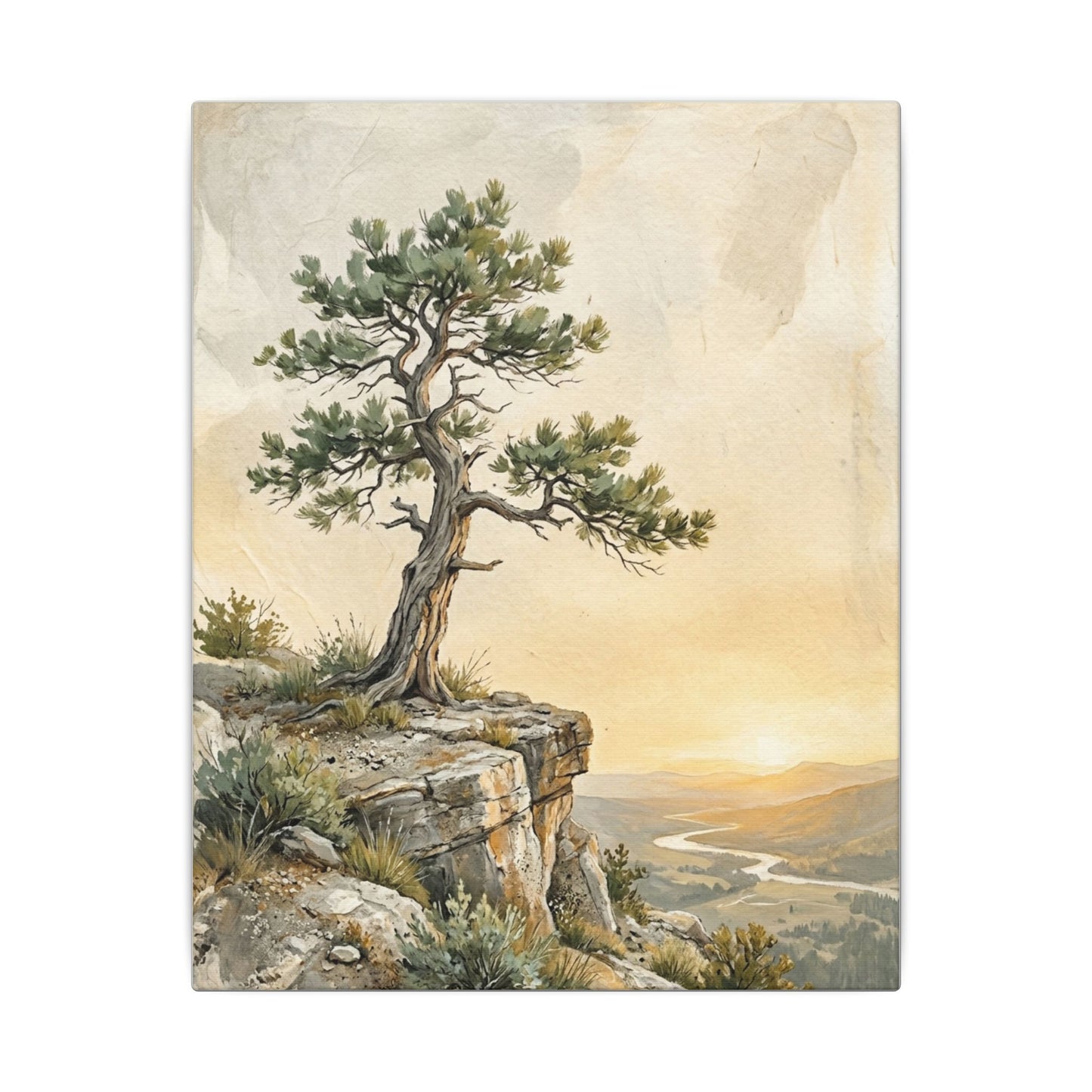 Pine Tree Canvas Art | Summer Japandi Texture Art