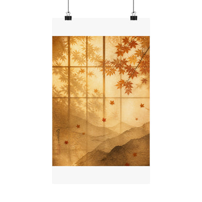 Shoji Screen Wall Art Print | Autumn Japandi Texture Art