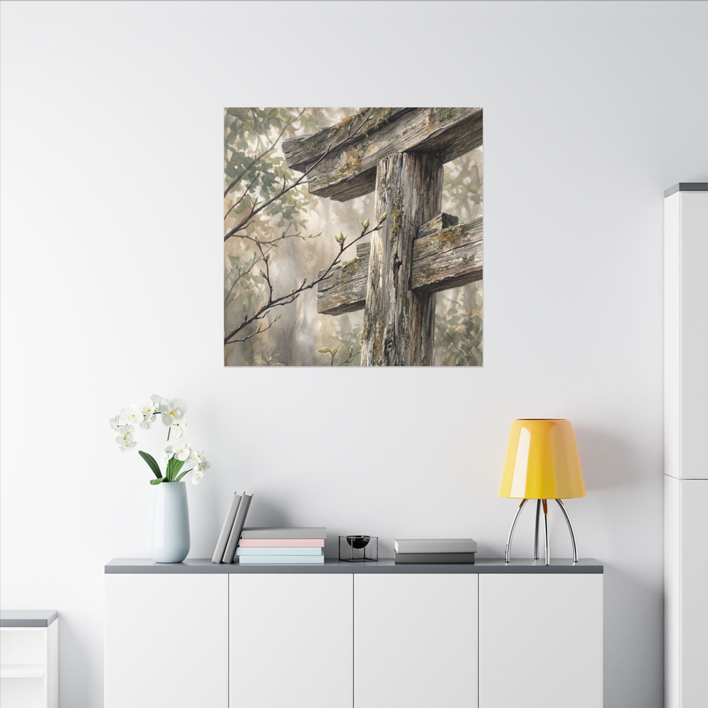 Torii Gate Spring Canvas Art | Japandi Neutral Design
