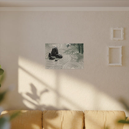 Shibui Rock Garden Canvas Art - Zen Ukiyo E Inspired