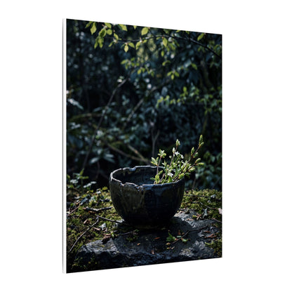 Dappled Ceramic Bowl Canvas Art - Dark Japandi Datsuzoku