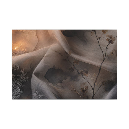 Japandi Silk Drape in Candlelight | Watercolor Canvas Art