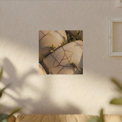 Spring Broken Pottery Gold Vein Canvas Art | Beautiful Decor
