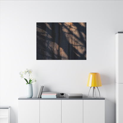 Dark Japandi Shadow Play in Golden Hour | Shadow Zen Canvas Art
