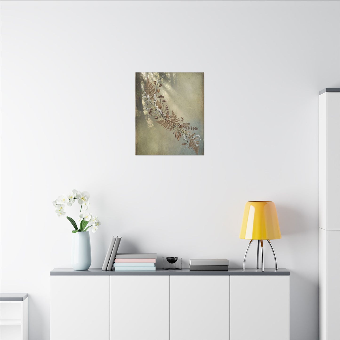 Winter Dried Flowers Forest Whimsy Canvas Art | Earthy Decor
