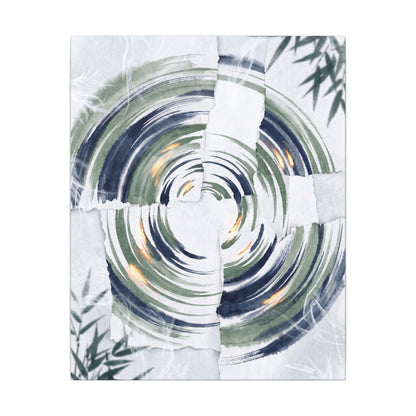 Winter Water Ripple Sumi E Canvas Art | Peaceful Decor