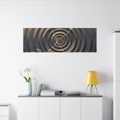 Kanso Water Ripple Canvas Art - Kintsugi Gold Vein