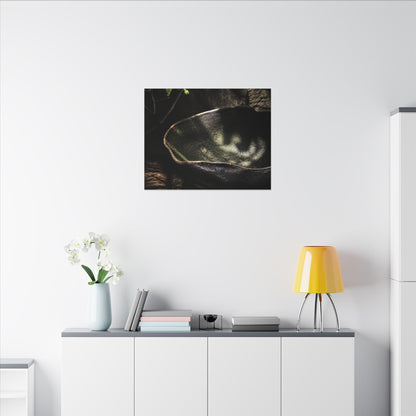 Sophisticated Ceramic Bowl Canvas Art - Dark Texture Dark Japandi