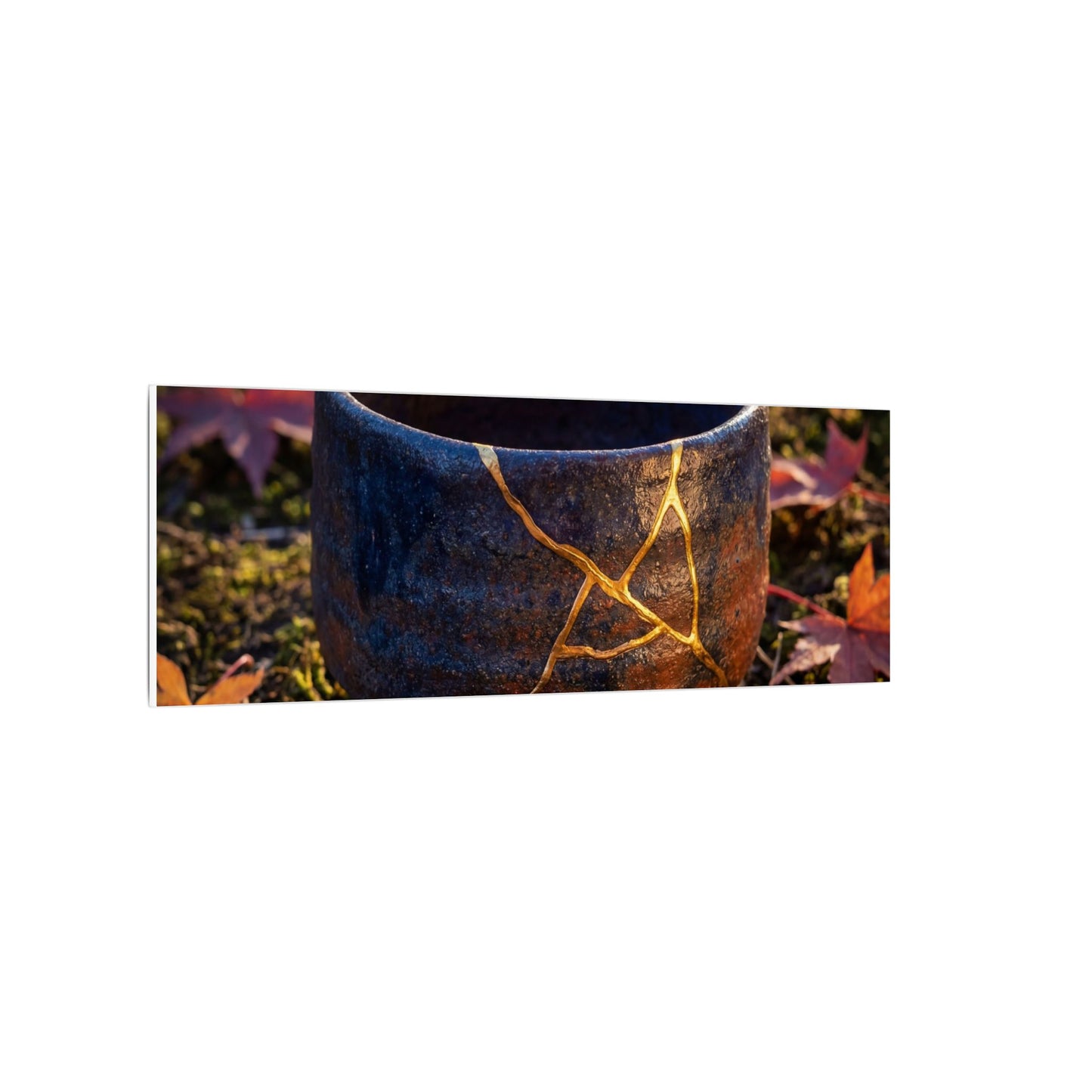 Kanso Moonlit Garden Canvas Art - Kintsugi Gold Repair