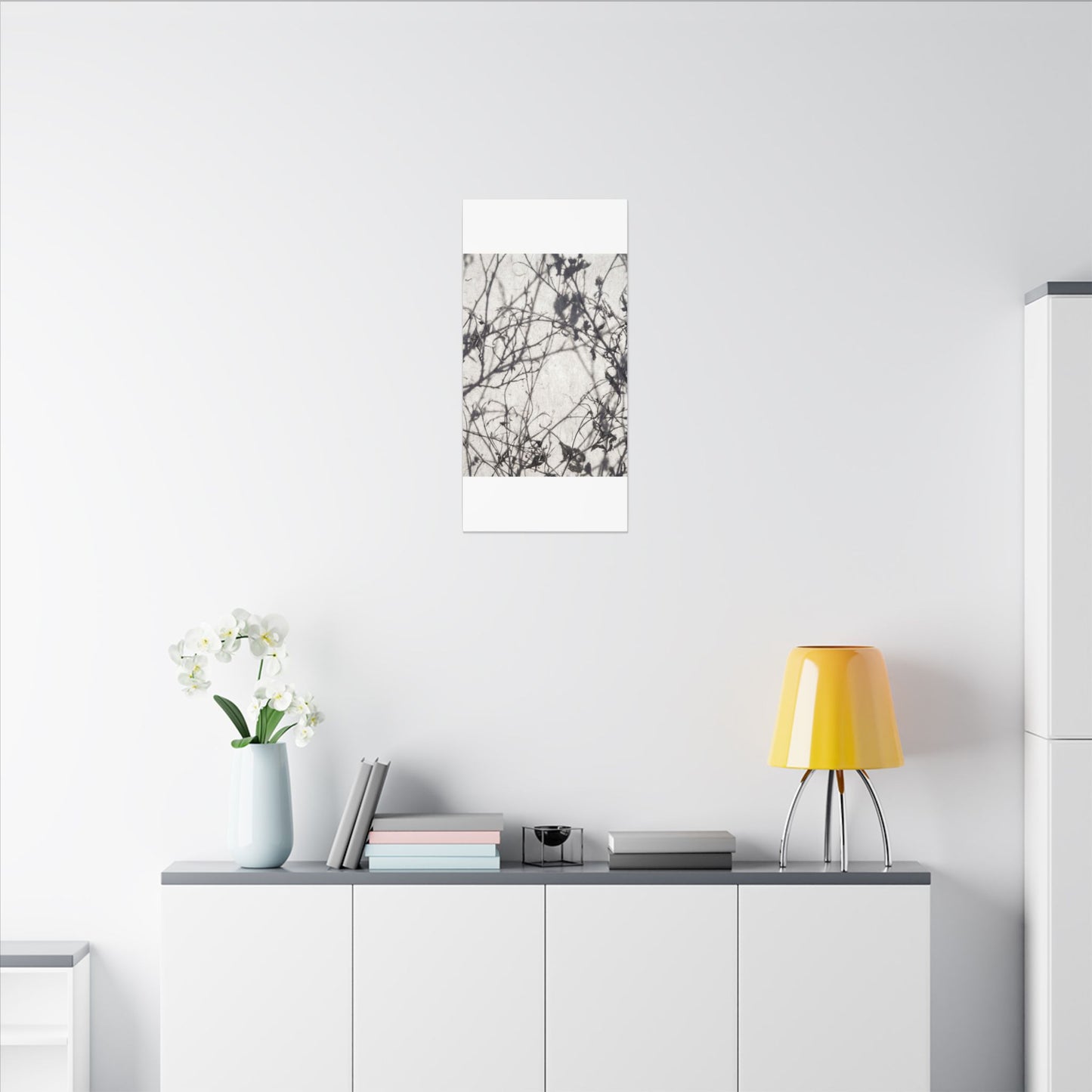 Winter Shadow Play Japanese Pattern Canvas Art | Elegant Decor