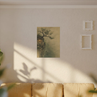 Spring Pine Tree Minimal Line Canvas Art | Earthy Decor