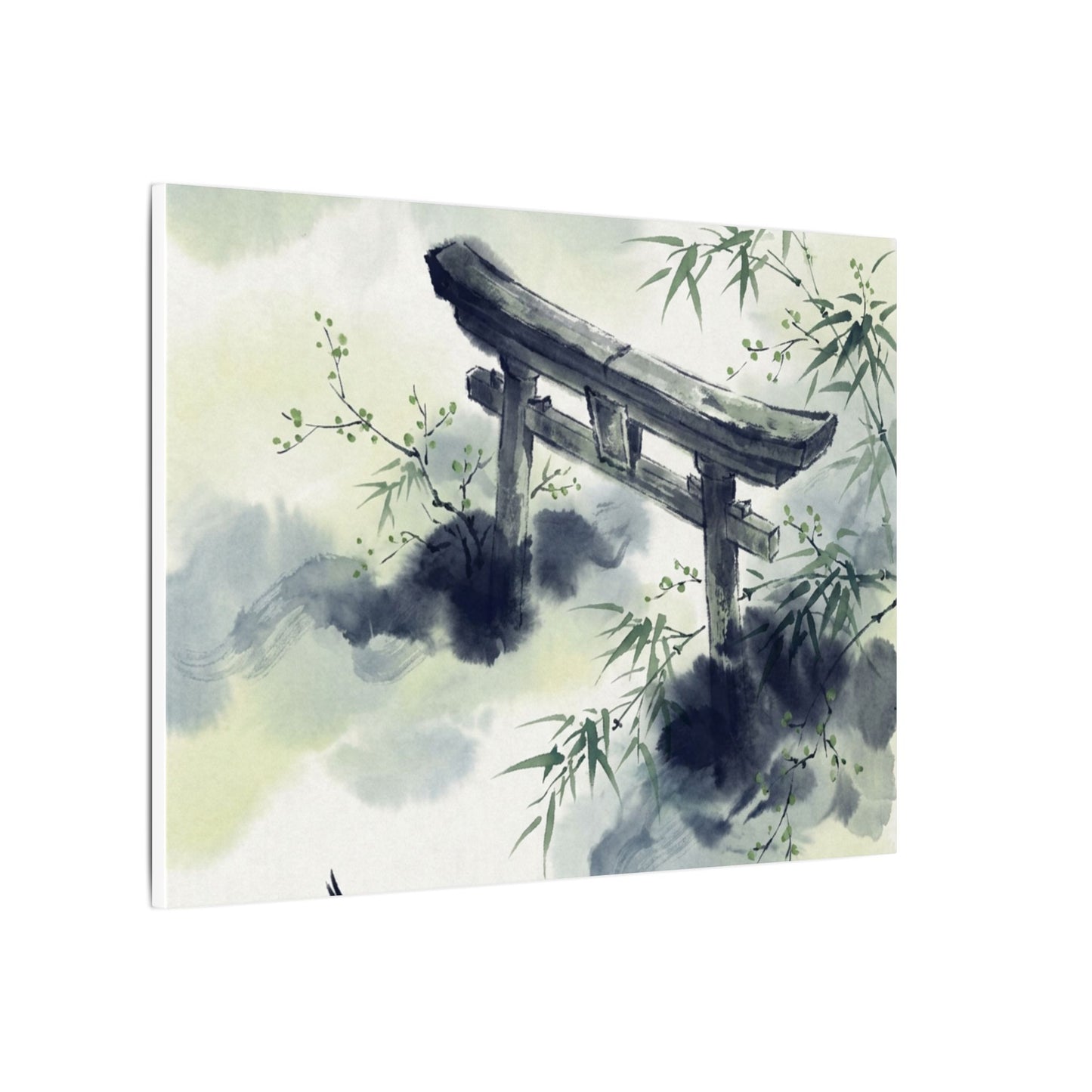 Torii Gate Sumi E Canvas Art | Serene Zen Art