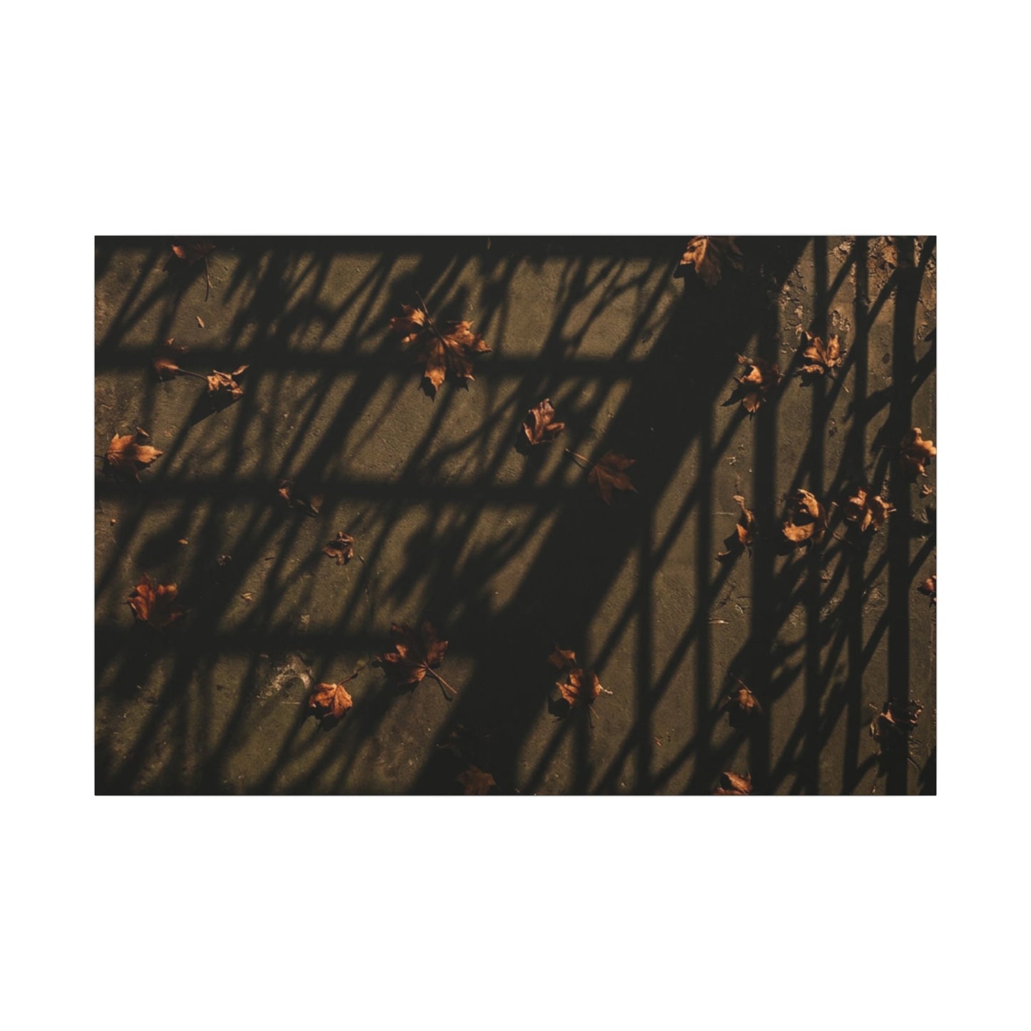 Shadow Play Canvas Art | Autumn Dark Japandi Moody Minimal Art Art Print