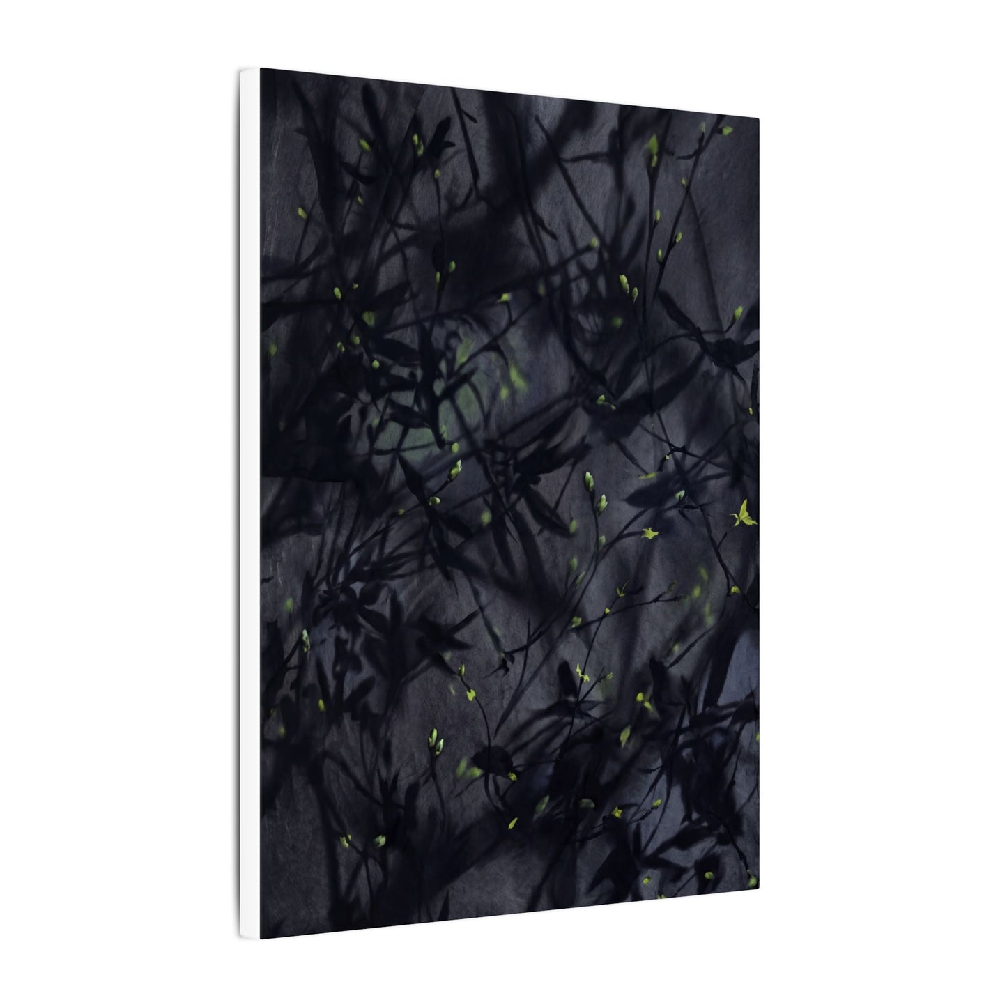 Shadow Play Spring Canvas Art | Dark Japandi Atmospheric Design