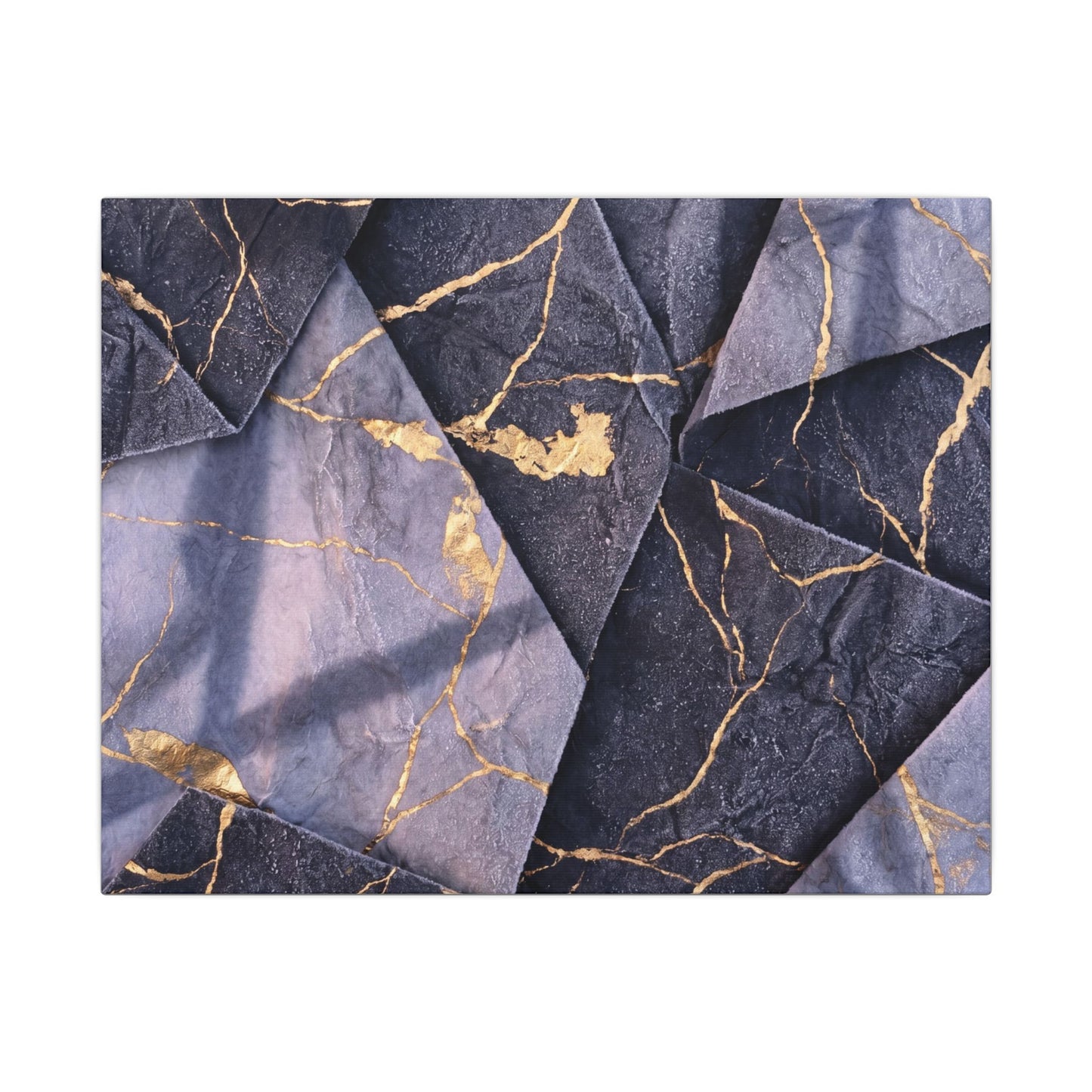 Seijaku Paper Fold Canvas Art - Kintsugi Gold Vein Art Print