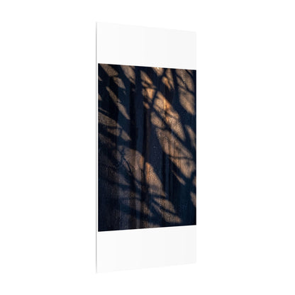 Dark Japandi Shadow Play in Golden Hour | Shadow Zen Canvas Art