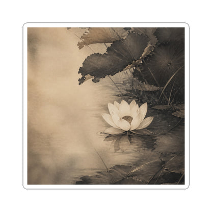 Ma Lotus Flower Sticker - Japandi Minimal Line