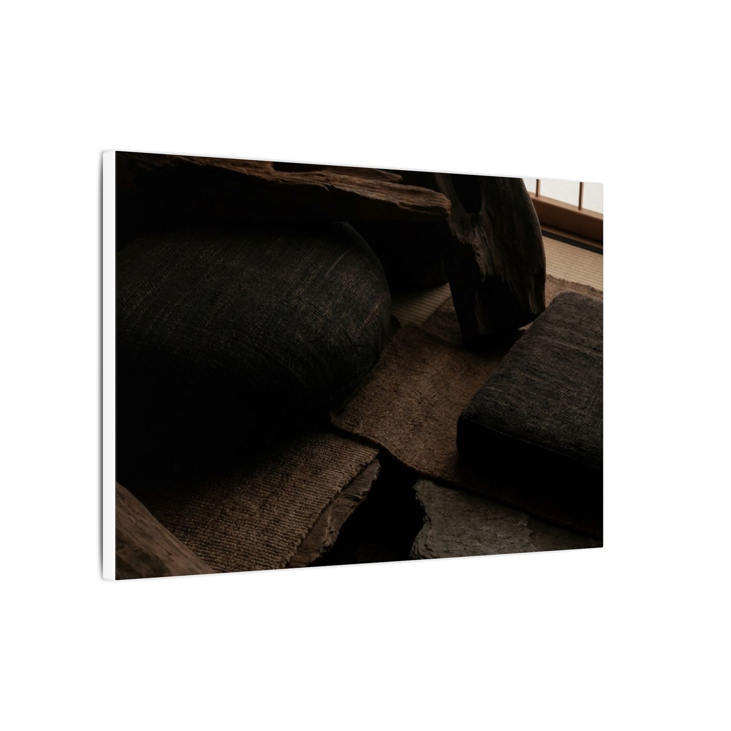 Dark Japandi Shadow Zen Canvas Art