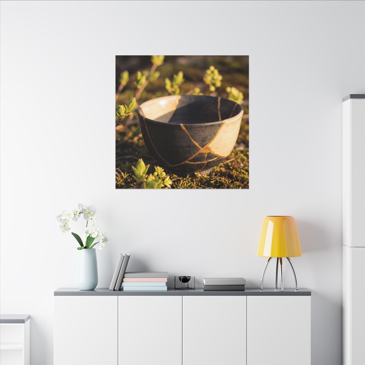 Seijaku Broken Pottery Canvas Art - Kintsugi Gold Repair