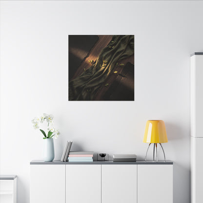 Silk Drape Canvas Art | Spring Dark Japandi Dark Texture Art