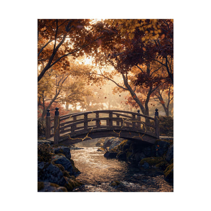 Philosophical Wooden Bridge Wall Art Print - Gold Vein Kintsugi
