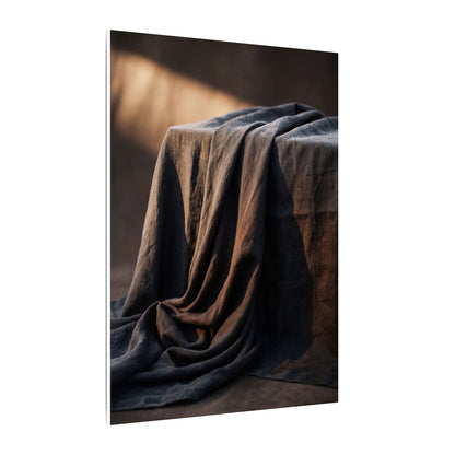 Silk Drape Canvas Art | Winter Dark Japandi Shadow Zen Art