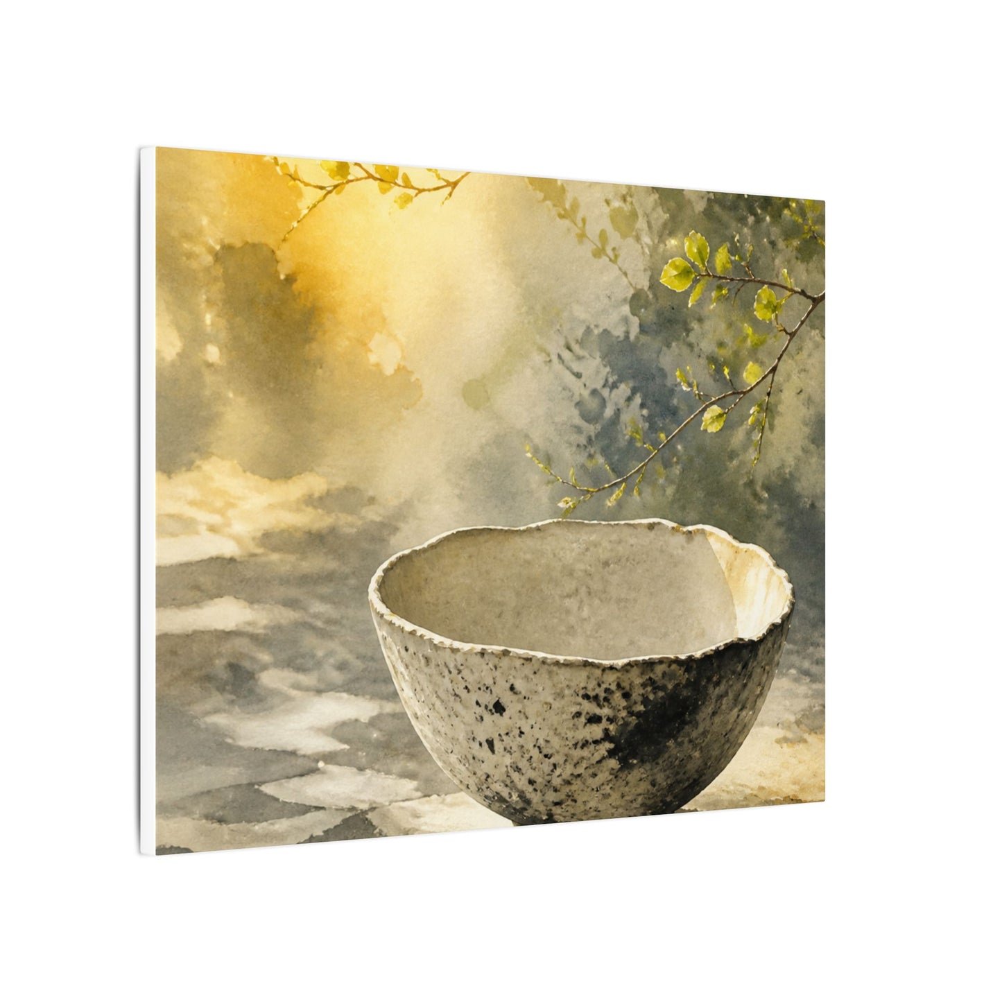 Cozy Ceramic Bowl Canvas Art - Watercolor Japandi
