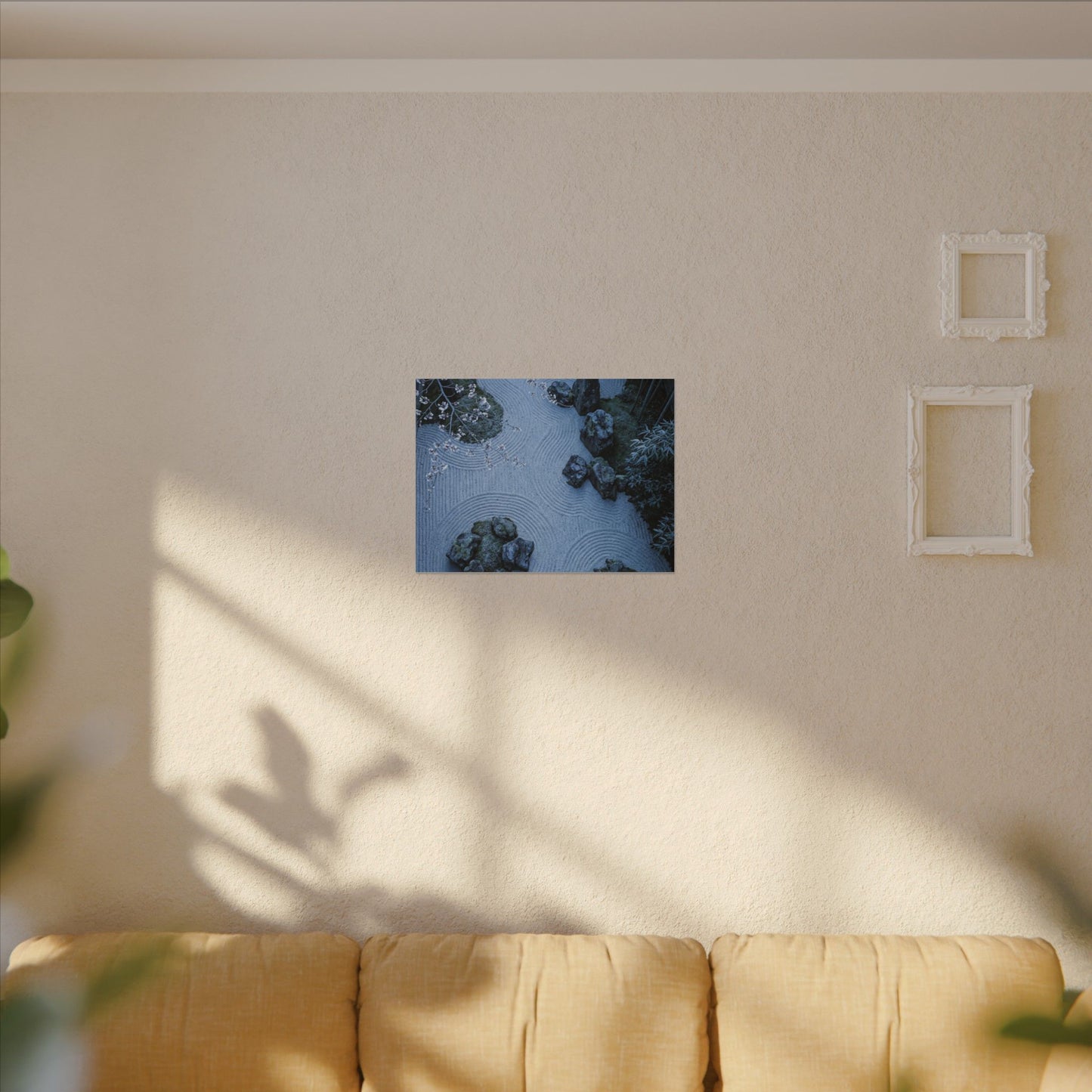 Earthy Silk Drape Canvas Art - Minimal Line Japandi