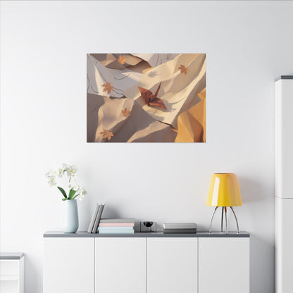 Autumn Paper Fold Minimal Line Canvas Art | Cozy Decor