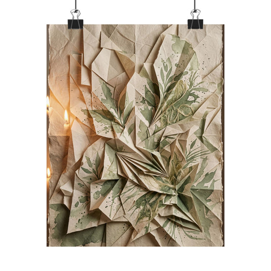 Cozy Paper Fold Wall Art Print - Texture Japandi Art Print
