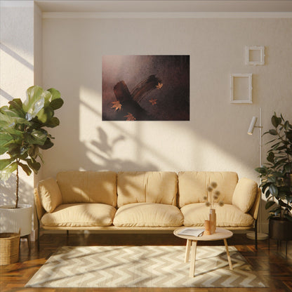 Moody Ink Brushstroke Canvas Art - Moody Minimal Dark Japandi