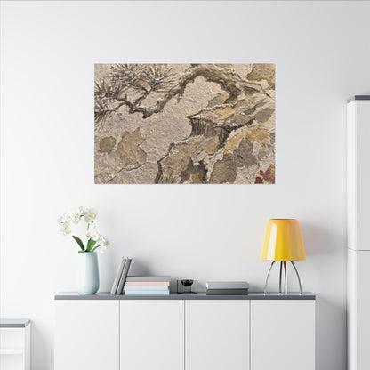 Pine Tree Canvas Art | Winter Japandi Japanese Pattern Art