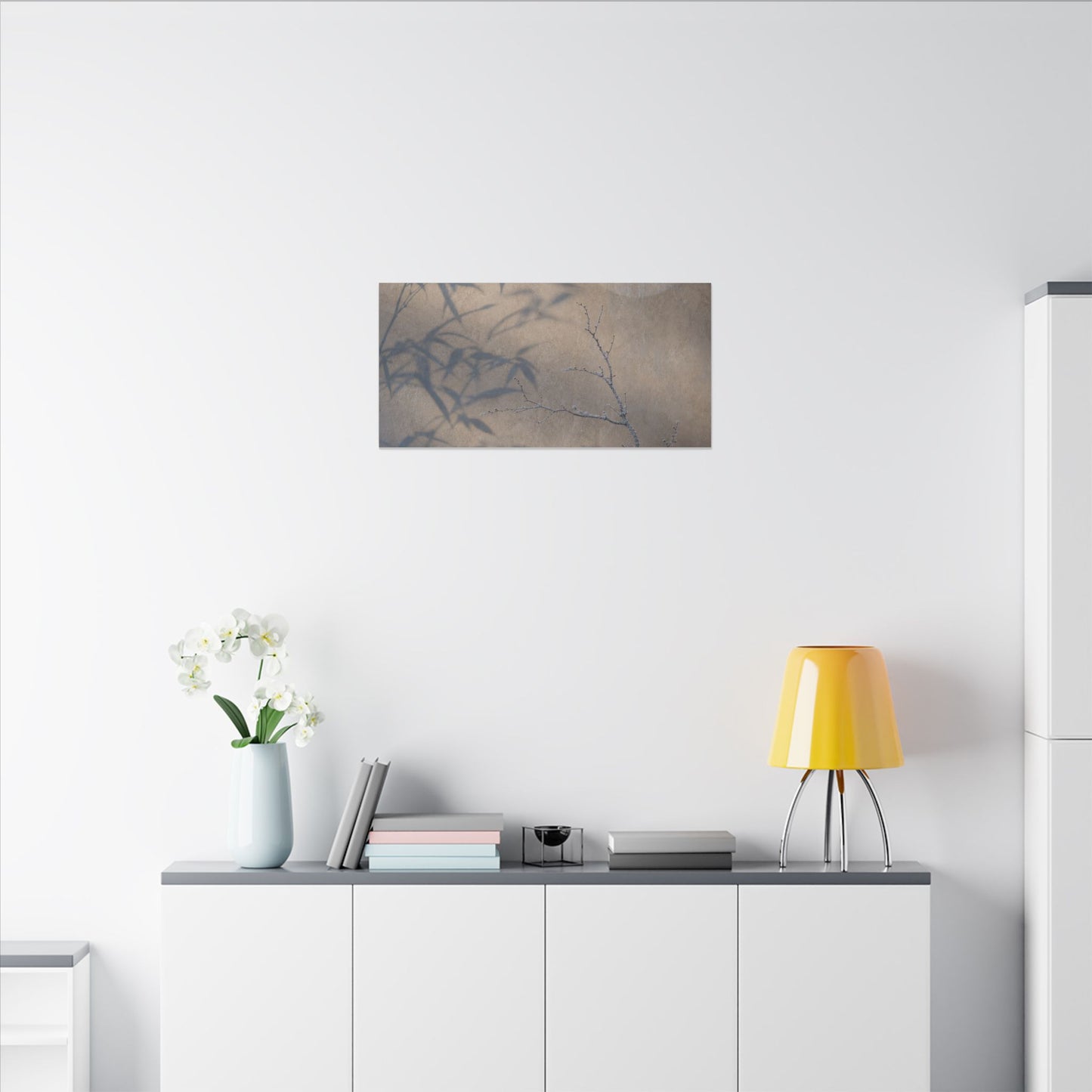 Shadow Play Canvas Art | Winter Japandi Japanese Pattern Art