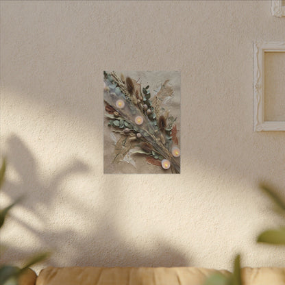 Candlelight Dried Flowers Canvas Art - Japandi Kanso