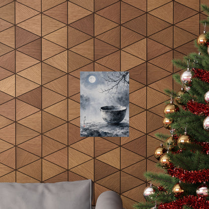 Winter Ceramic Bowl Sumi E Wall Art Print | Tranquil Decor