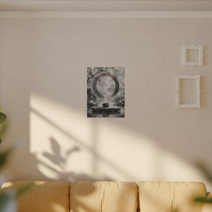 Incense Smoke Canvas Art | Winter Zen Sumi E Art