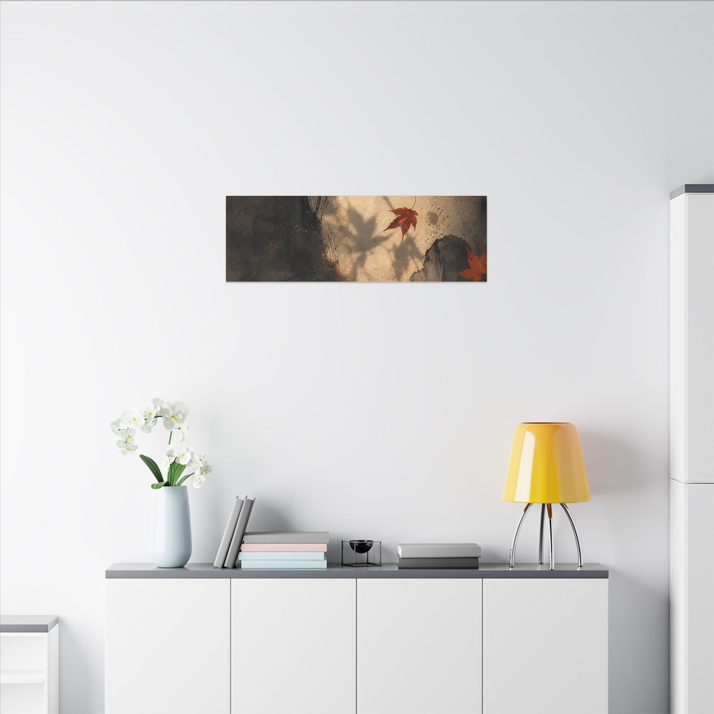 Shadow Play Texture Canvas Art | Neutral Japandi Art