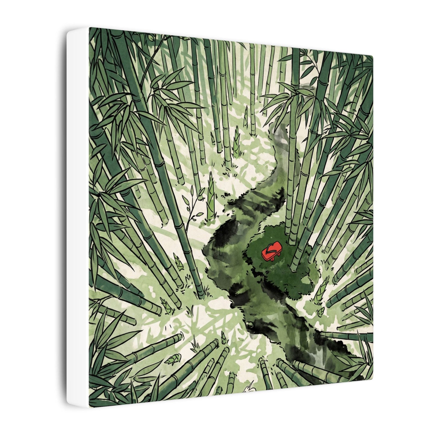 Peaceful Bamboo Grove Canvas Art - Ukiyo E Inspired Zen
