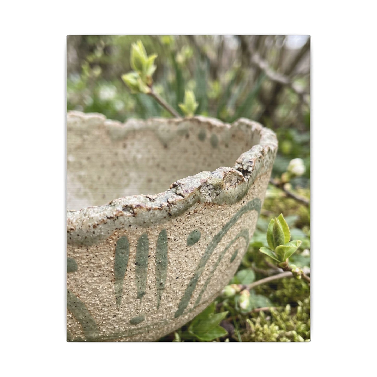 Elegant Ceramic Bowl Canvas Art - Japanese Pattern Japandi