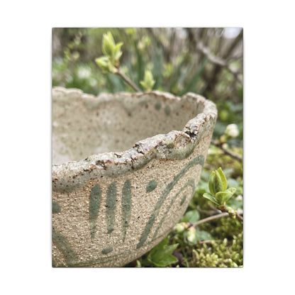 Elegant Ceramic Bowl Canvas Art - Japanese Pattern Japandi
