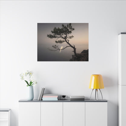 Dawn Pine Tree Canvas Art - Dark Japandi Datsuzoku