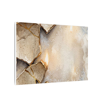 Broken Pottery Winter Canvas Art | Japandi Warm Design