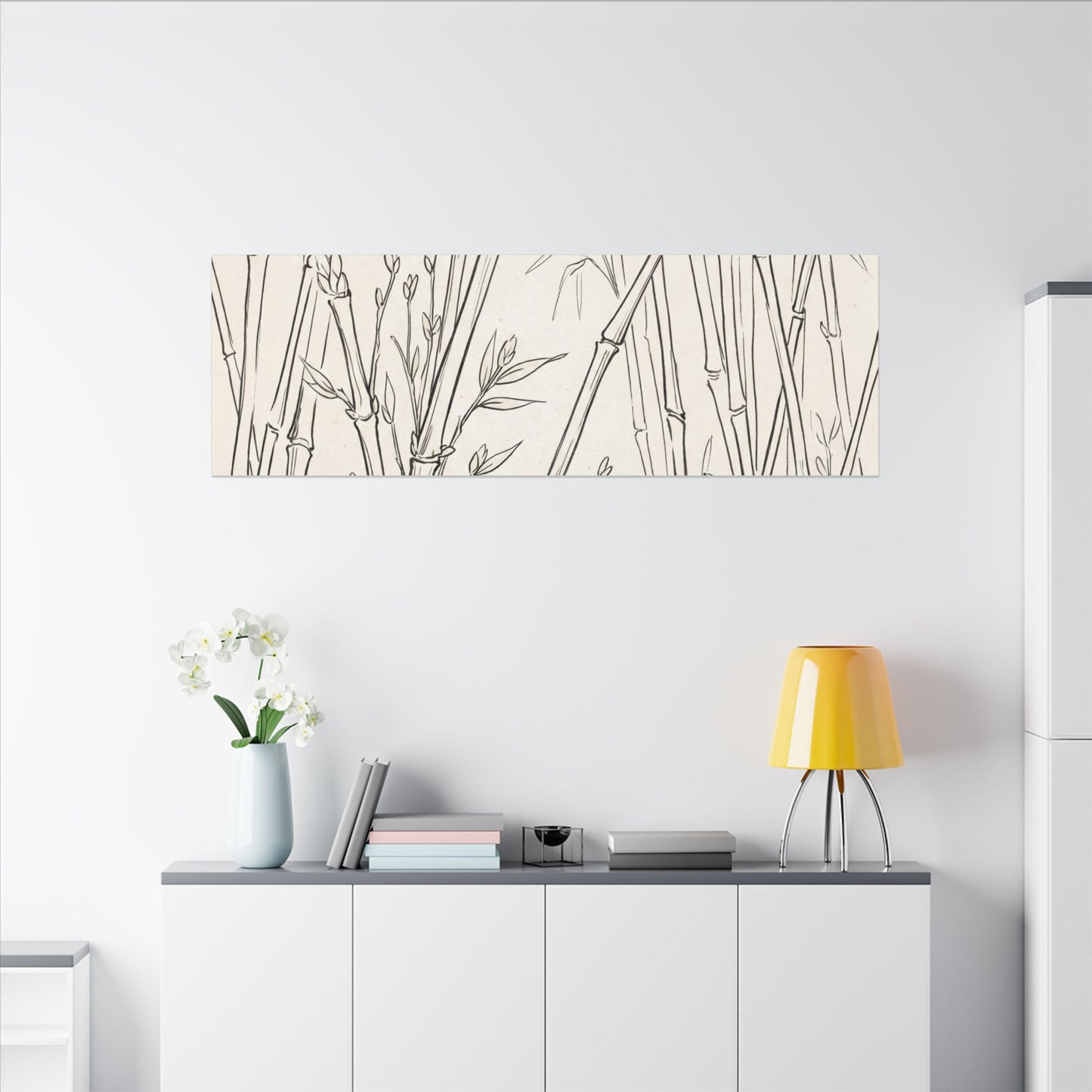 Candlelight Bamboo Grove Canvas Art - Japandi Fukinsei