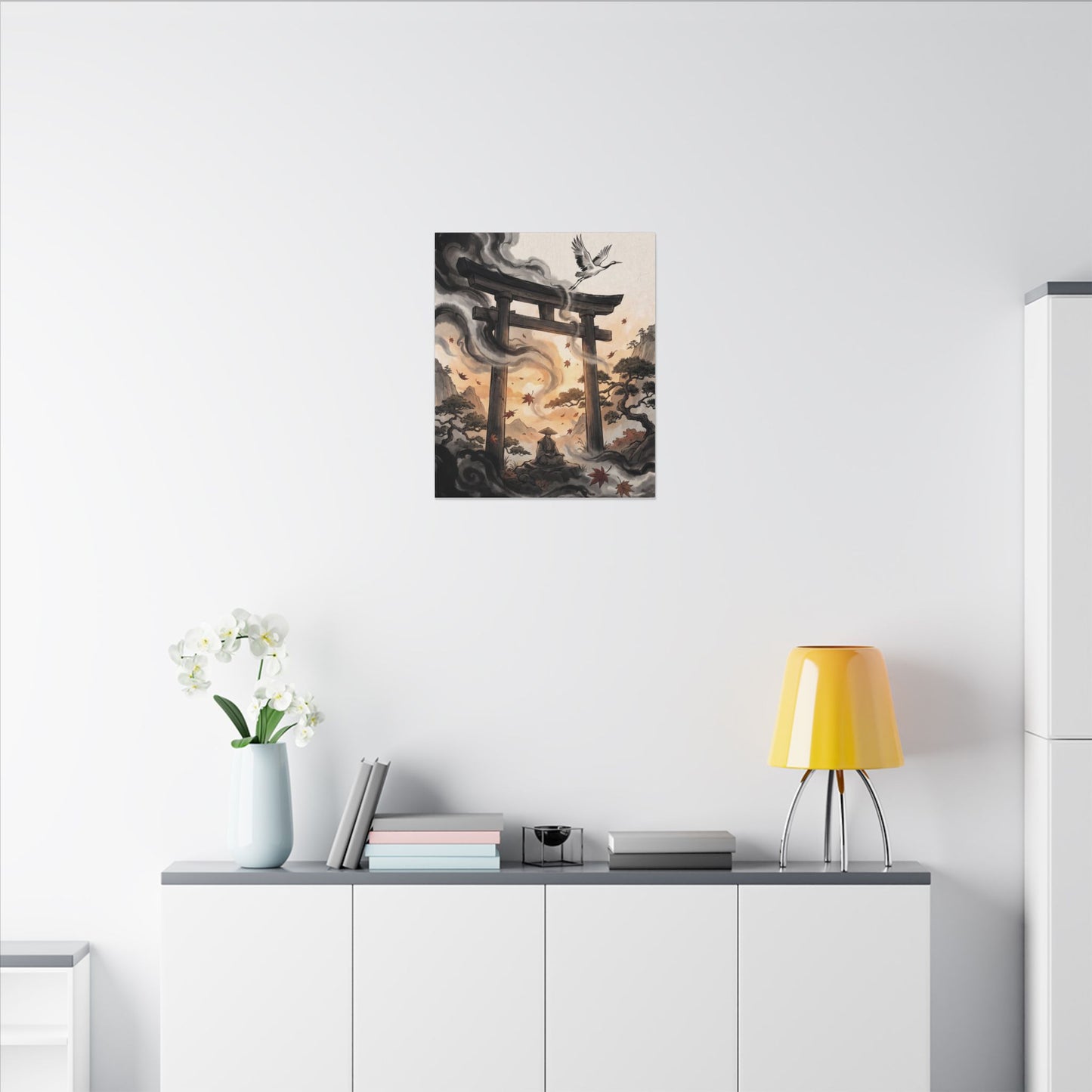 Torii Gate Ukiyo E Inspired Canvas Art | Serene Zen Art