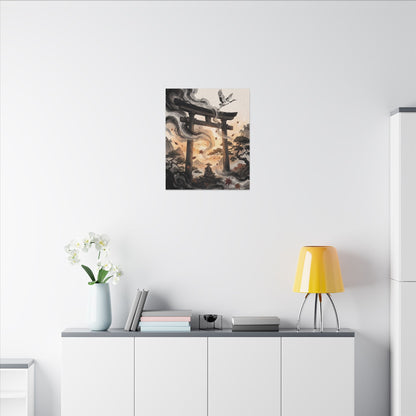 Torii Gate Ukiyo E Inspired Canvas Art | Serene Zen Art