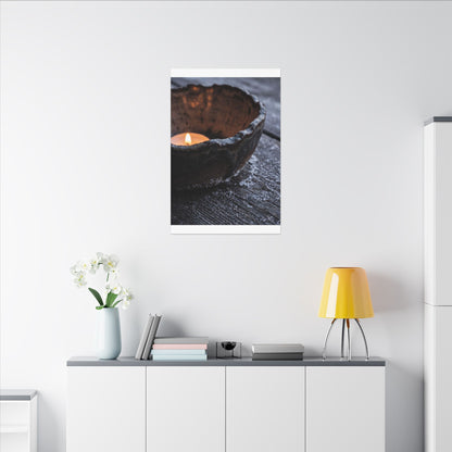 Atmospheric Ceramic Bowl Canvas Art - Moody Minimal Dark Japandi
