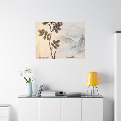 Winter Mountain Mist Herbarium Canvas Art | Earthy Decor