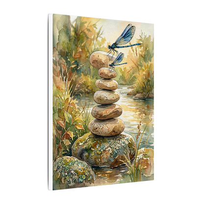 River Stones Summer Canvas Art | Japandi Cozy Design