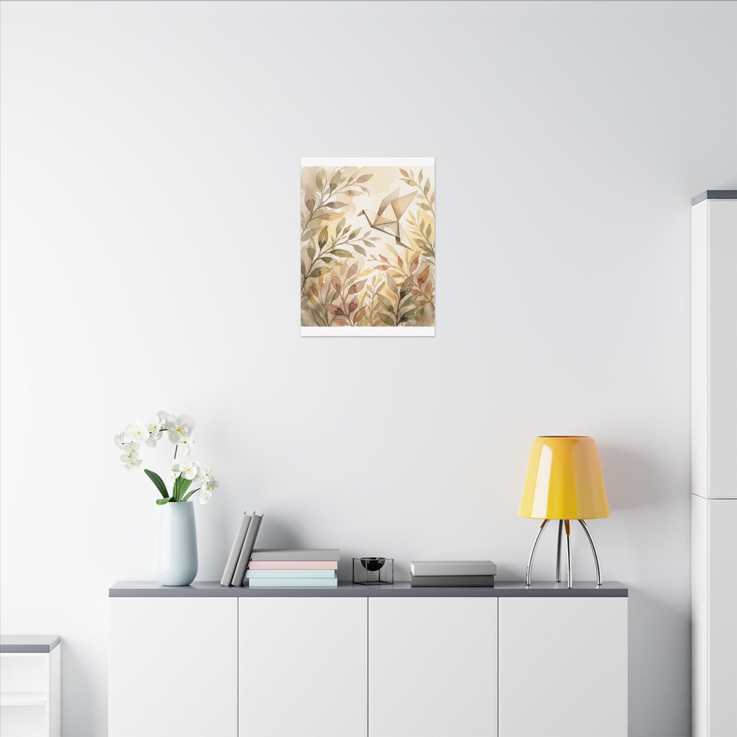 Fukinsei Paper Fold Canvas Art - Japandi Watercolor