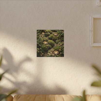 Moss Close Up Japanese Pattern Canvas Art | Neutral Japandi Art